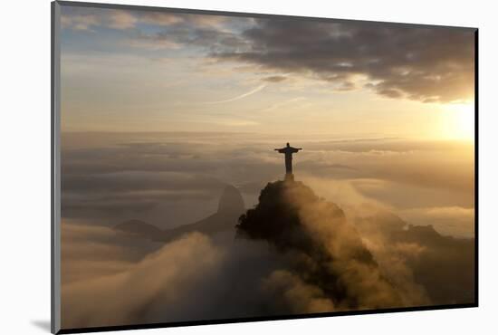 Art Deco Statue of Jesus,On Corcovado Mountain, Rio de Janeiro, Brazil-Peter Adams-Mounted Photographic Print