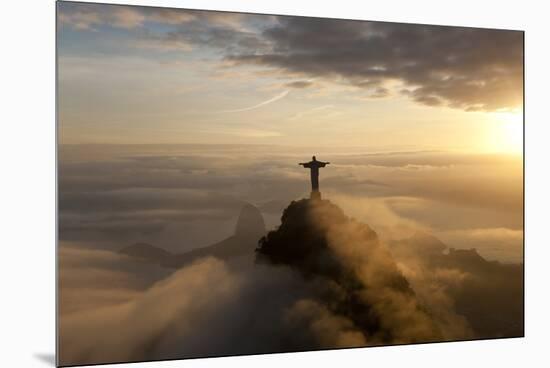 Art Deco Statue of Jesus,On Corcovado Mountain, Rio de Janeiro, Brazil-Peter Adams-Mounted Premium Photographic Print