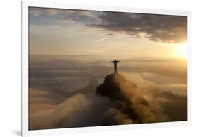 Art Deco Statue of Jesus,On Corcovado Mountain, Rio de Janeiro, Brazil-Peter Adams-Framed Photographic Print