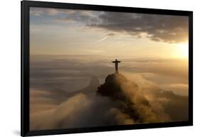 Art Deco Statue of Jesus,On Corcovado Mountain, Rio de Janeiro, Brazil-Peter Adams-Framed Photographic Print