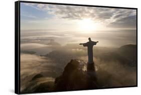 Art Deco Statue of Jesus,On Corcovado Mountain, Rio de Janeiro, Brazil-Peter Adams-Framed Stretched Canvas