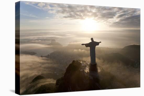 Art Deco Statue of Jesus,On Corcovado Mountain, Rio de Janeiro, Brazil-Peter Adams-Stretched Canvas