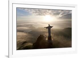 Art Deco Statue of Jesus,On Corcovado Mountain, Rio de Janeiro, Brazil-Peter Adams-Framed Photographic Print