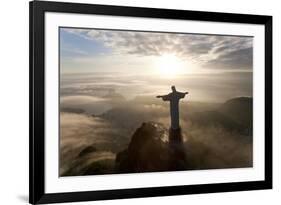 Art Deco Statue of Jesus,On Corcovado Mountain, Rio de Janeiro, Brazil-Peter Adams-Framed Photographic Print