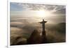 Art Deco Statue of Jesus,On Corcovado Mountain, Rio de Janeiro, Brazil-Peter Adams-Framed Photographic Print