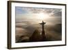 Art Deco Statue of Jesus,On Corcovado Mountain, Rio de Janeiro, Brazil-Peter Adams-Framed Photographic Print