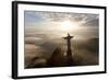 Art Deco Statue of Jesus,On Corcovado Mountain, Rio de Janeiro, Brazil-Peter Adams-Framed Photographic Print