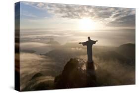 Art Deco Statue of Jesus,On Corcovado Mountain, Rio de Janeiro, Brazil-Peter Adams-Stretched Canvas