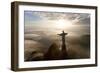 Art Deco Statue of Jesus,On Corcovado Mountain, Rio de Janeiro, Brazil-Peter Adams-Framed Photographic Print