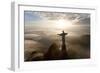 Art Deco Statue of Jesus,On Corcovado Mountain, Rio de Janeiro, Brazil-Peter Adams-Framed Photographic Print