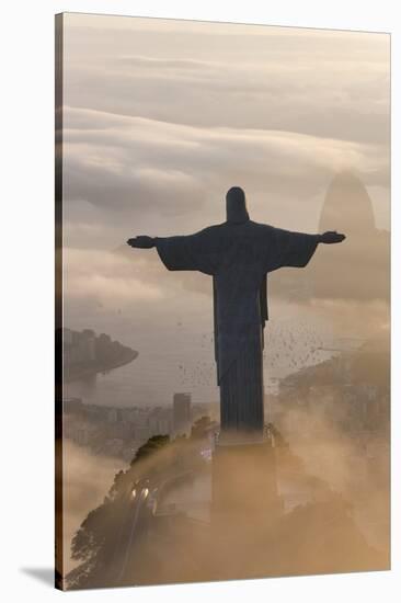 Art Deco Statue of Jesus,On Corcovado Mountain, Rio de Janeiro, Brazil-Peter Adams-Stretched Canvas