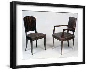 Art Deco Style Armchair and Chair, 1928-1930-Jacques-emile Ruhlmann-Framed Giclee Print