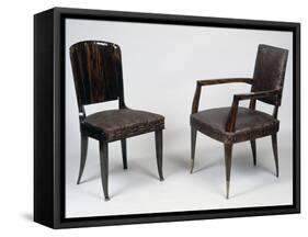 Art Deco Style Armchair and Chair, 1928-1930-Jacques-emile Ruhlmann-Framed Stretched Canvas