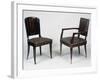 Art Deco Style Armchair and Chair, 1928-1930-Jacques-emile Ruhlmann-Framed Giclee Print