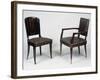 Art Deco Style Armchair and Chair, 1928-1930-Jacques-emile Ruhlmann-Framed Giclee Print