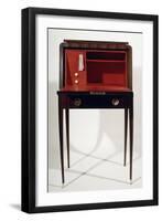 Art Deco Style Drop Leaf Desk, with Long Slender Legs, Macassar Ebony, Ivory, Red Leather Interior-Jacques-emile Ruhlmann-Framed Giclee Print