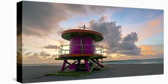 Art Deco Style Lifeguard Hut on South Beach, Ocean Drive, Miami Beach, Miami, Florida, USA-Gavin Hellier-Stretched Canvas