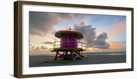 Art Deco Style Lifeguard Hut on South Beach, Ocean Drive, Miami Beach, Miami, Florida, USA-Gavin Hellier-Framed Photographic Print