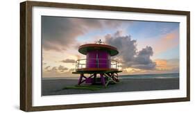 Art Deco Style Lifeguard Hut on South Beach, Ocean Drive, Miami Beach, Miami, Florida, USA-Gavin Hellier-Framed Photographic Print