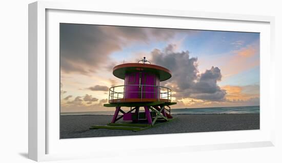Art Deco Style Lifeguard Hut on South Beach, Ocean Drive, Miami Beach, Miami, Florida, USA-Gavin Hellier-Framed Photographic Print