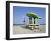 Art Deco Style Lifeguard Hut, South Beach, Miami Beach, Miami, Florida, United States of America-Gavin Hellier-Framed Photographic Print