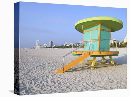 Art Deco Style Lifeguard Hut, South Beach, Miami Beach, Miami, Florida, USA-Gavin Hellier-Stretched Canvas