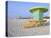 Art Deco Style Lifeguard Hut, South Beach, Miami Beach, Miami, Florida, USA-Gavin Hellier-Stretched Canvas