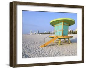 Art Deco Style Lifeguard Hut, South Beach, Miami Beach, Miami, Florida, USA-Gavin Hellier-Framed Photographic Print