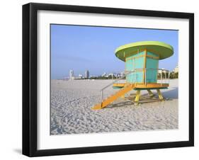 Art Deco Style Lifeguard Hut, South Beach, Miami Beach, Miami, Florida, USA-Gavin Hellier-Framed Photographic Print