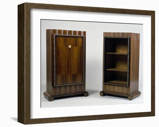 Art Deco Style Mini Bar and Bookcase, Stelcavgo Model, 1928 and 1927-Jacques-emile Ruhlmann-Framed Giclee Print