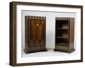 Art Deco Style Mini Bar and Bookcase, Stelcavgo Model, 1928 and 1927-Jacques-emile Ruhlmann-Framed Giclee Print