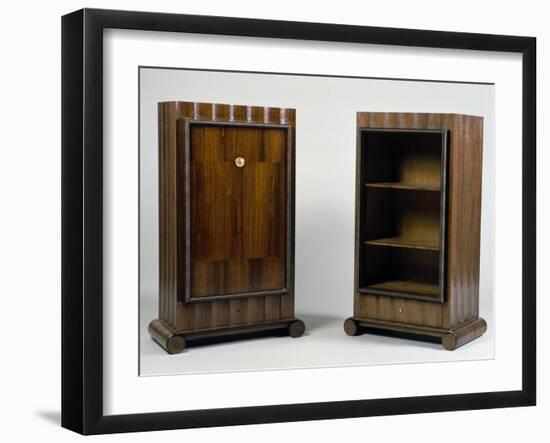 Art Deco Style Mini Bar and Bookcase, Stelcavgo Model, 1928 and 1927-Jacques-emile Ruhlmann-Framed Giclee Print