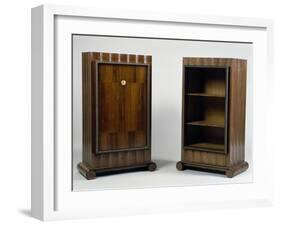 Art Deco Style Mini Bar and Bookcase, Stelcavgo Model, 1928 and 1927-Jacques-emile Ruhlmann-Framed Giclee Print