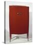 Art Deco Style Red Lacquered Cabinet-Jacques-emile Ruhlmann-Stretched Canvas
