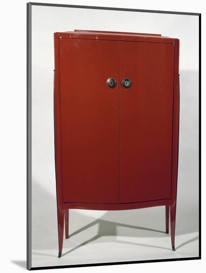 Art Deco Style Red Lacquered Cabinet-Jacques-emile Ruhlmann-Mounted Giclee Print