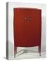 Art Deco Style Red Lacquered Cabinet-Jacques-emile Ruhlmann-Stretched Canvas