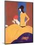 Art Deco Two Women Doing Make Up.-null-Mounted Giclee Print