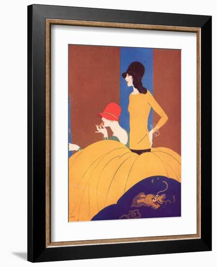 Art Deco Two Women Doing Make Up.-null-Framed Art Print