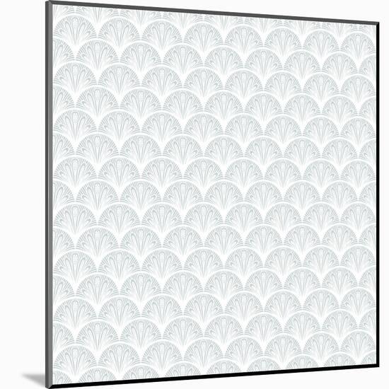 Art Deco Vector Geometric Pattern in Silver White.-tukkki-Mounted Art Print