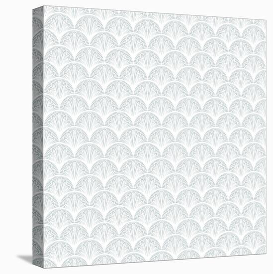 Art Deco Vector Geometric Pattern in Silver White.-tukkki-Stretched Canvas