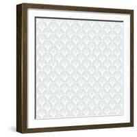 Art Deco Vector Geometric Pattern in Silver White.-tukkki-Framed Art Print