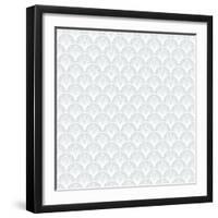 Art Deco Vector Geometric Pattern in Silver White.-tukkki-Framed Art Print