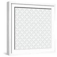 Art Deco Vector Geometric Pattern in Silver White.-tukkki-Framed Art Print