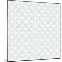 Art Deco Vector Geometric Pattern in Silver White.-tukkki-Mounted Art Print