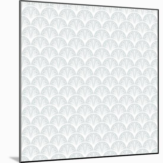 Art Deco Vector Geometric Pattern in Silver White.-tukkki-Mounted Art Print