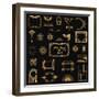 Art Deco Vintage Frames and Design Elements - in Vector-woodhouse-Framed Art Print