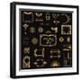 Art Deco Vintage Frames and Design Elements - in Vector-woodhouse-Framed Art Print