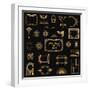 Art Deco Vintage Frames and Design Elements - in Vector-woodhouse-Framed Art Print