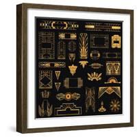 Art Deco Vintage Frames and Design Elements - in Vector-woodhouse-Framed Art Print