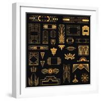 Art Deco Vintage Frames and Design Elements - in Vector-woodhouse-Framed Art Print